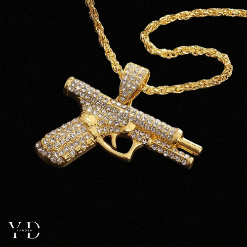 Gun,Necklace gold - Black Friday