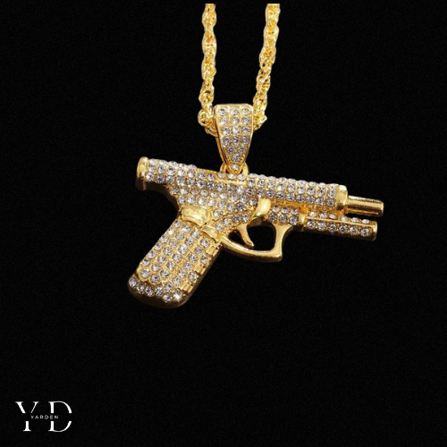 Gun,Necklace gold - Black Friday