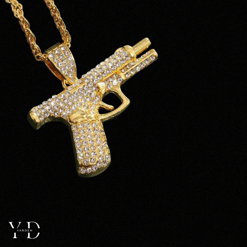 Gun,Necklace gold - Black Friday