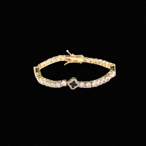 Flower tennis bracelet gold - Black Friday