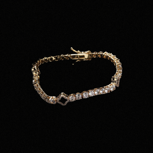 Flower tennis bracelet gold - Black Friday