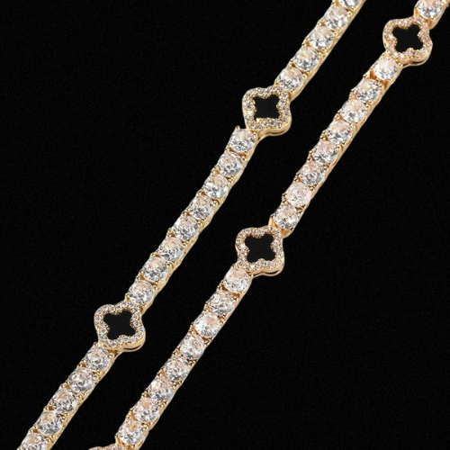 Flower tennis bracelet gold - Black Friday