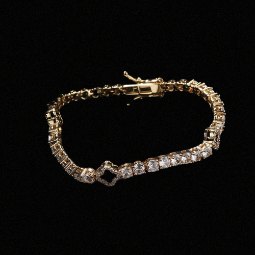 Flower tennis bracelet gold - Black Friday