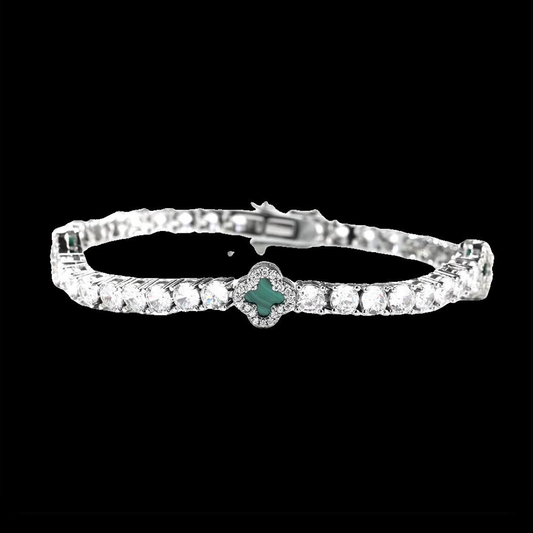 Flower tennis bracelet green - Black Friday